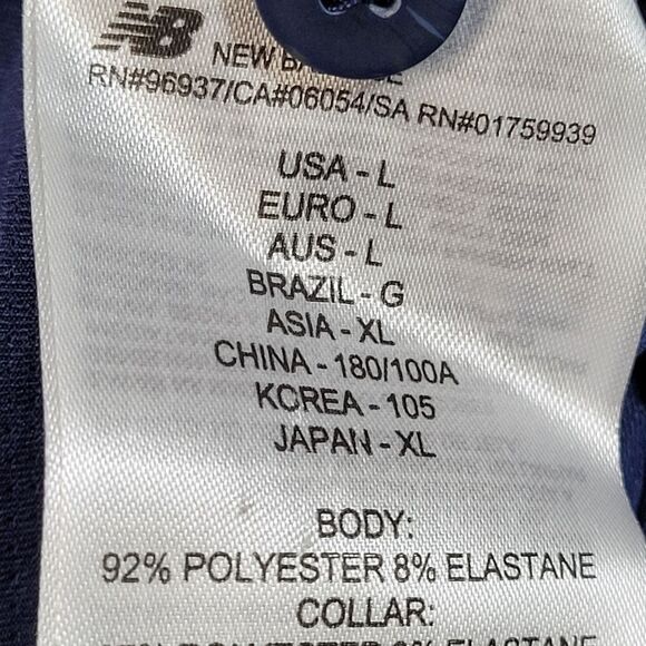 New Balance Dallas Rattlers Mens Golf Polo Shirt Size L Blue Navy Sort Sleeve - Picture 10 of 10